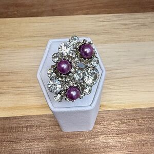 Elegant Purple and Silver Crystal Earrings